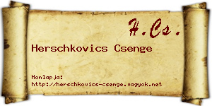 Herschkovics Csenge névjegykártya